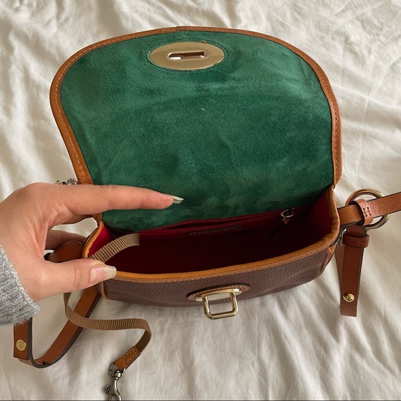 Dooney & Bourke Leather Verona Christina Cross Body Bag in Cognac - Picture 3 of 9